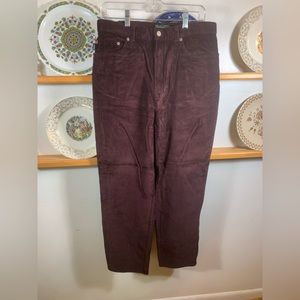 Lauren Ralph Lauren Pants Womens 14’s Deep Plum Corduroy Velour Classic Casual
